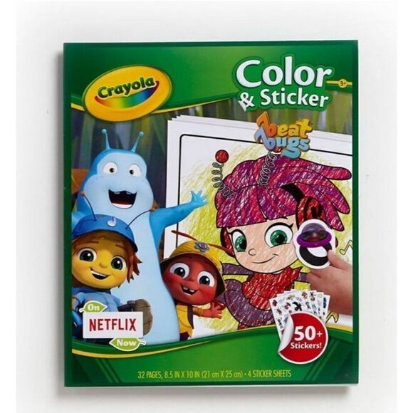 Crayola Beat Bugs Color & Sticker Book, Gift for Kids, 32 pg Activity Book New - Picture 1 of 8
